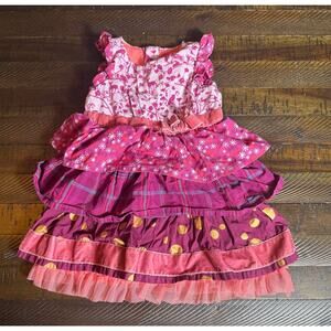 Matilda Jane Infant Dress Size 6-12 months Bow and Velvet Layered